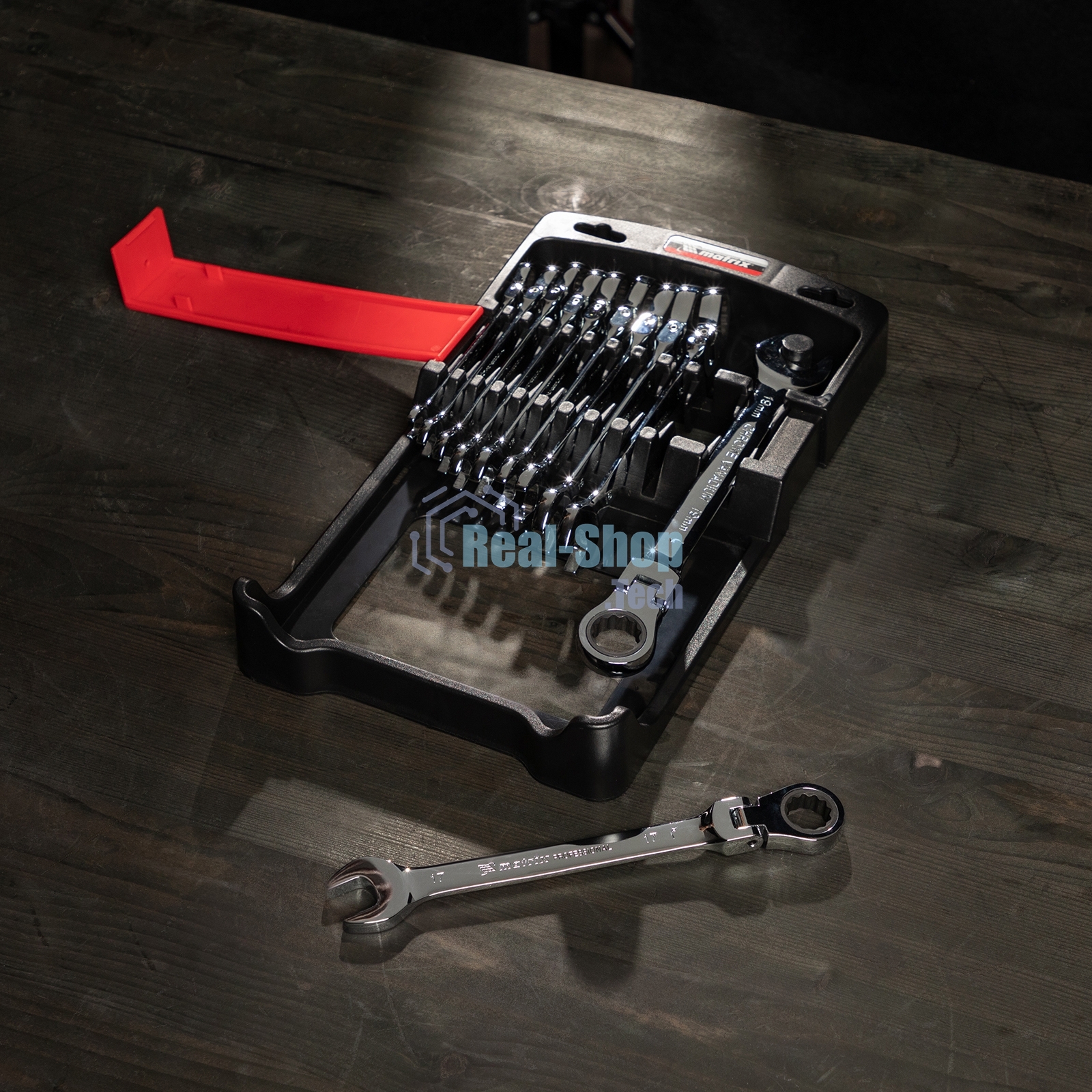 Набор ключей комбинированных Matrix, трещоточных шарнирных 11шт.