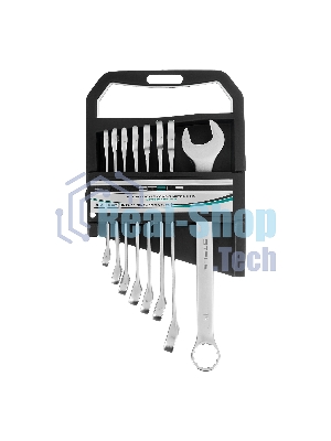 Набор ключей комбинированных Stels 8 - 19 мм, 8 шт., CrV, матовый хром