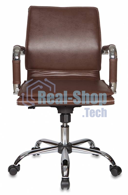 Кресло руководителя Бюрократ CH-993-Low/Brown коричневый, низкая спинка, искусственная кожа, крестовина хромированная