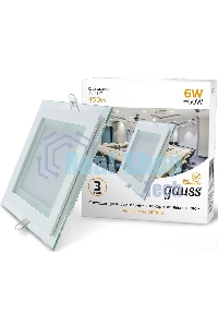 Светильник Gauss 6Вт 3000K цв.св.:белый теплый белый