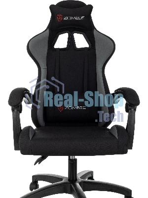 Кресло Zombie Void черный/серый, экокожа, 120 кг, механизм качания