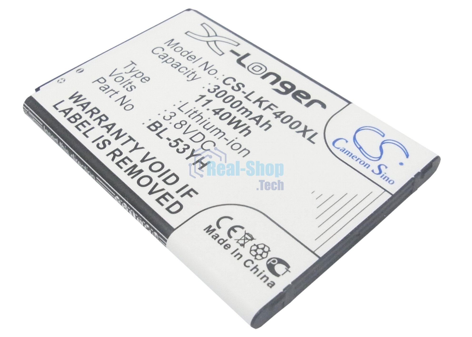 Аккумулятор CameronSino CS-LKF400XL BL-53YH для LG G3 Stylus D690 3.8V / 3000mAh / 11.40Wh