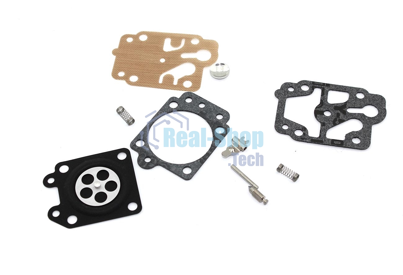 Ремкомплект карбюратора для мотокосы, триммера с металлическими частями 26/33/43/52см3 100908