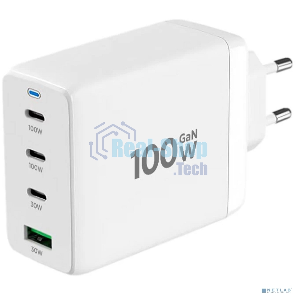 Зарядное устройство Cablexpert MP3A-PC-66 100Вт GaN, 5A, QC5.0/PD, 3xType-C, 1xUSB, белый, коробка