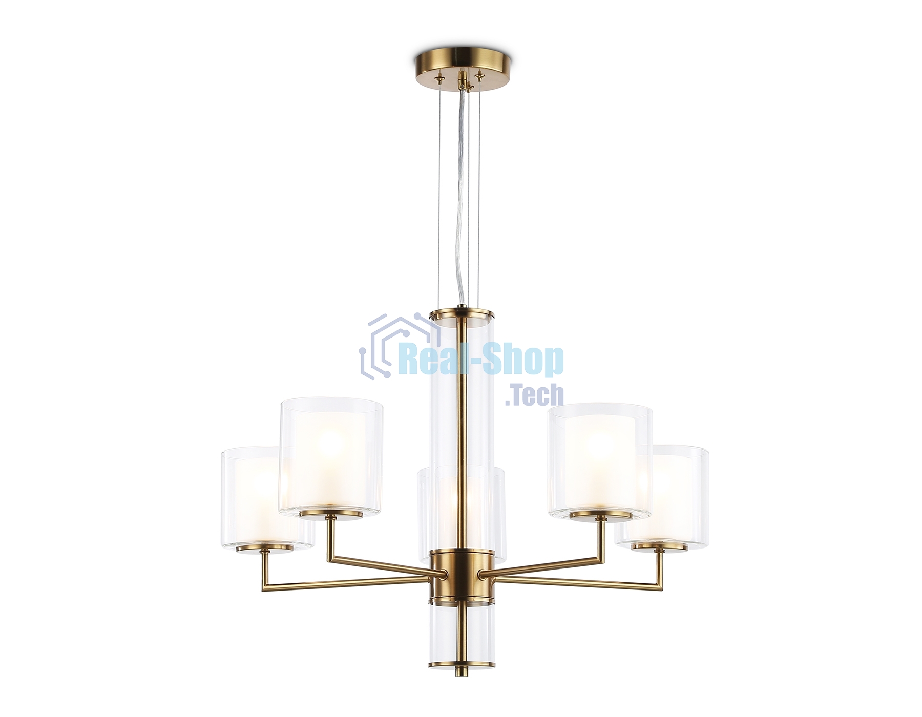 Люстра Ambrella light LH56011/5 BS/FR латунь/белый матовый E14*5 max 40W D640*1260