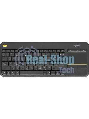 Клавиатура Logitech K400 Wireless Touch Plus беспроводная, радиоканал, чёрный