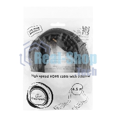 Кабель Cablexpert HDMI CC-HDMI4L-15, 19M/19M, v2.0, серия Light, позол.разъемы, экран, 4.5м, черный, пакет