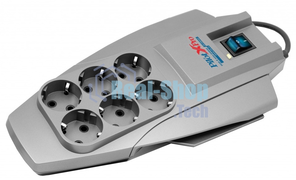 Сетевой фильтр Pilot X-Pro 7 м (6 розеток) серый (коробка)