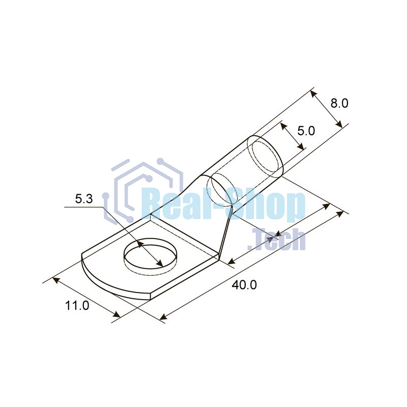 Наконечник Rexant ТМЛ 10–5–5 (10 мм²-Ø 5 мм) ГОСТ 7386-80 (в упак. 5 шт.)