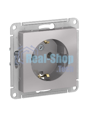 Механизм розетки 1-м СП AtlasDesign с заземл. 16А алюм. SchE ATN000343