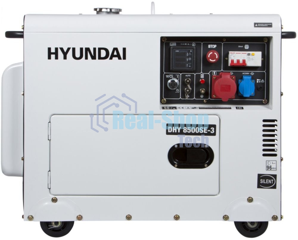 Электрогенератор дизельный Hyundai DHY 8500SE-3, 7.2 кВт, 72 дБ, 169 кг