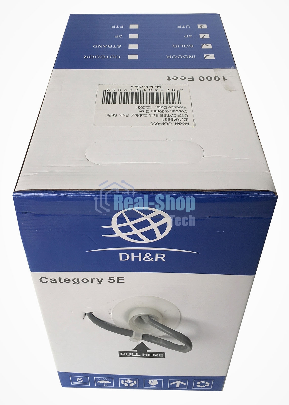 Кабель сетевой Ningbo UTP 4 пары cat5E solid 0.5мм Cu molded 305м серый