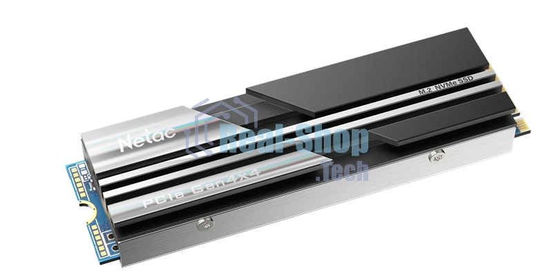 Накопитель SSD Netac NV5000, 500Gb, M.2 2280, PCIe 4.0 x4, NVMe, R/W 5000/2500, с радиатором
