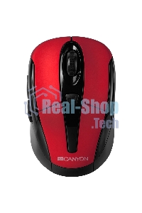 Мышь беспроводная Canyon MSO-W6 красный, 1600 dpi, радиоканал, USB, кнопки - 6