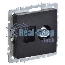 Розетка телевизионная двойная IEK BRITE TV+RJ45 кат.5E РТВ/РК12-БрЧ черный Розетка телевизионная двойная IEK BRITE TV+RJ45 кат.5E РТВ/РК12-БрЧ черный