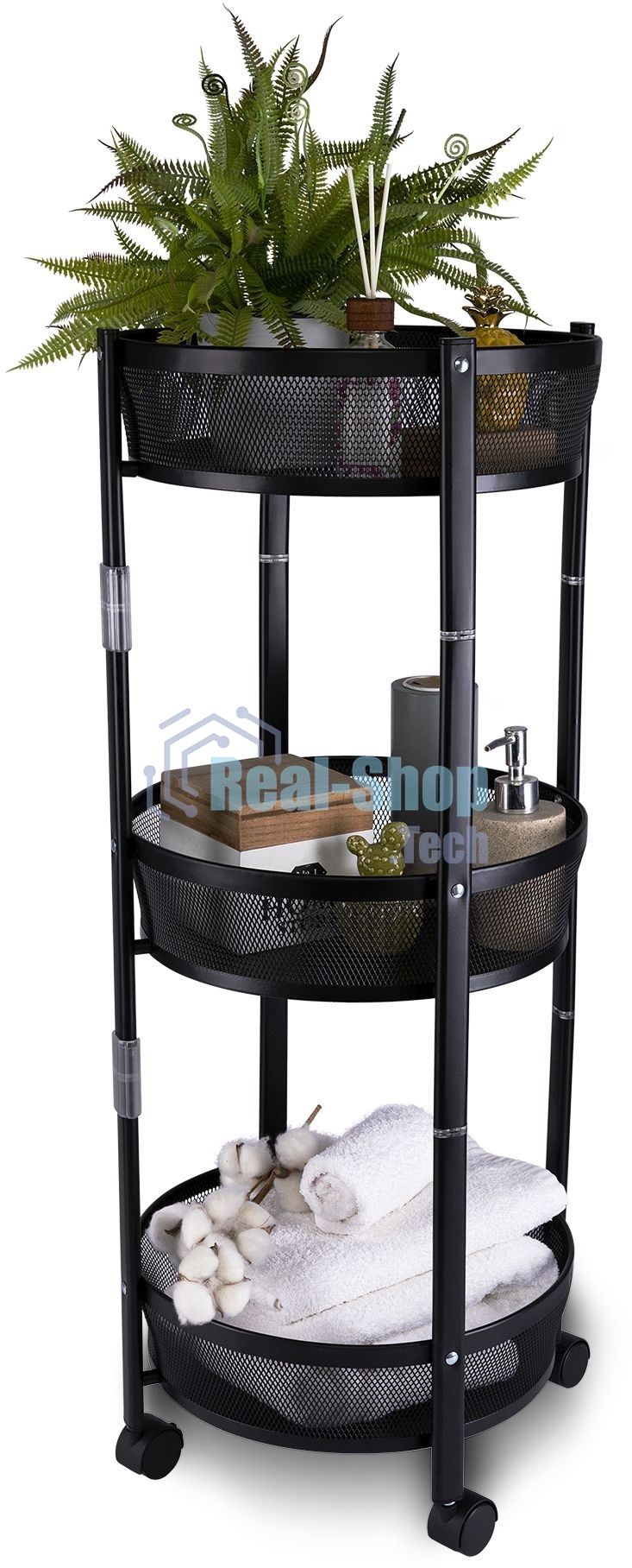 Этажерка Domfy DHC-FC30862 34.2x34.2x83.6 см, d=34.2 см черный