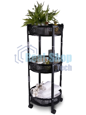 Этажерка Domfy DHC-FC30862 34.2x34.2x83.6 см, d=34.2 см черный