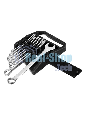 Набор ключей комбинированных Stels 8 - 19 мм, 8 шт., CrV, матовый хром