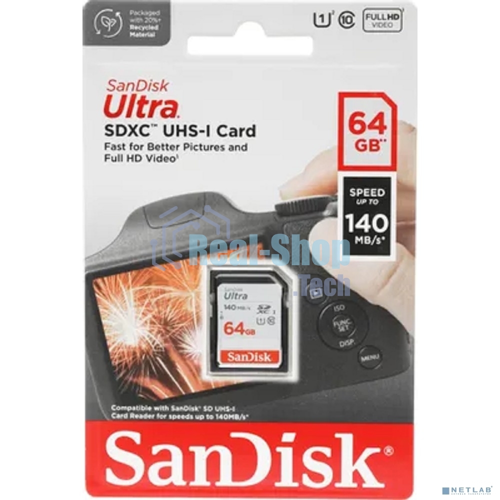 Флеш карта SANDISK SDXC 64Gb UHS-I SDSDUNB-064G-GN6IN
