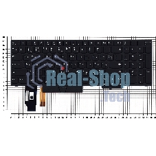 Клавиатура для ноутбука Lenovo ThinkPad T15 черная с подсветкой