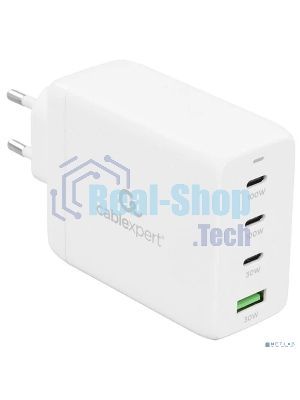 Зарядное устройство Cablexpert MP3A-PC-66 100Вт GaN, 5A, QC5.0/PD, 3xType-C, 1xUSB, белый, коробка