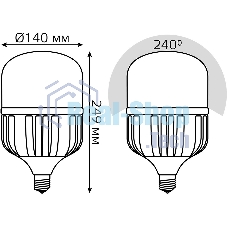 Лампа светодиодная Elementary T140 75Вт 6500К E40 7000лм Promo Gauss 60438