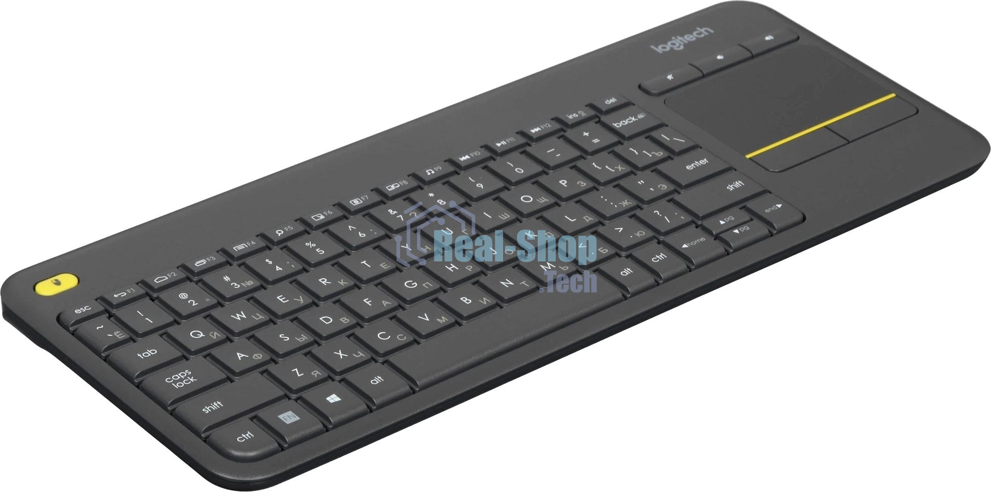 Клавиатура Logitech K400 Wireless Touch Plus беспроводная, радиоканал, чёрный