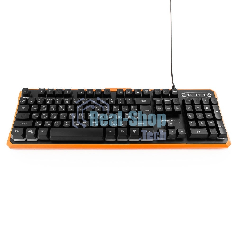 Клавиатура проводная игровая Гарнизон GK-320G черный USB, подсветка, код 