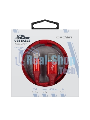 Кабель Crown USB - Lightning CMCU-3103L red