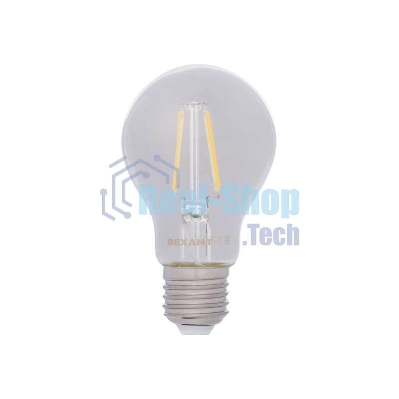 Лампа светодиодная филаментная Rexant Груша A60 11.5 Вт 1380 Лм 4000K E27 прозрачная колба
