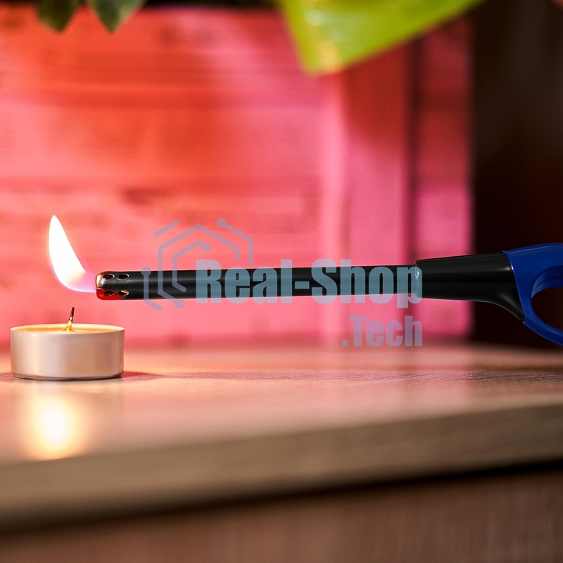 Бытовая газовая пьезозажигалка с классическим пламенем, многоразовая (1 шт.) синяя СК-302L Сокол