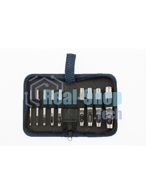 Набор пробойников Сибртех для кожи 2; 3; 4; 5; 6; 8; 9; 10; 13 мм, 9 шт, чехол