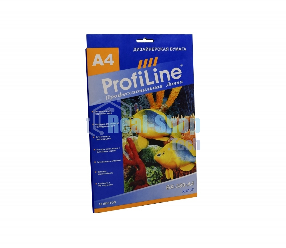 БХ-380-А4-10 ХОЛСТ на основе хлопка ProfiLine 380г/м2, А4, 10л, 1440 dpi