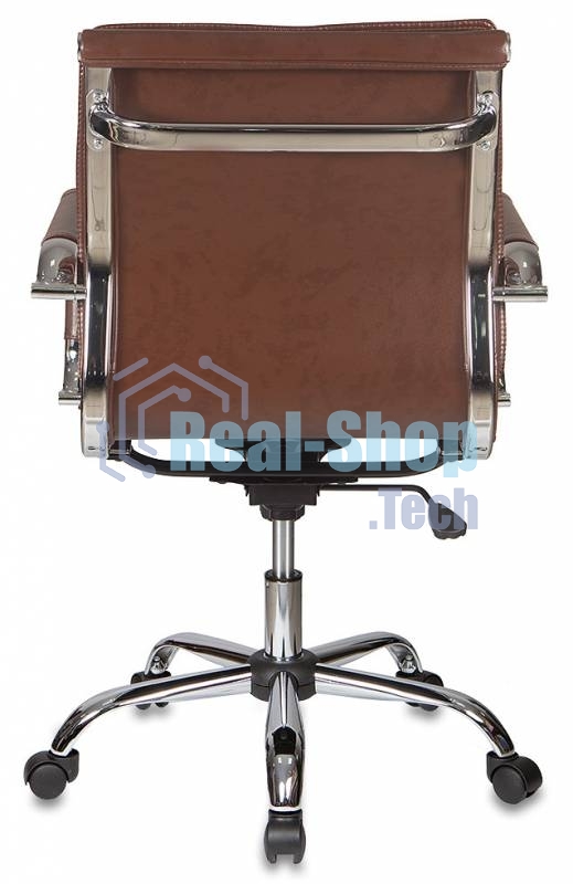 Кресло руководителя Бюрократ CH-993-Low/Brown коричневый, низкая спинка, искусственная кожа, крестовина хромированная