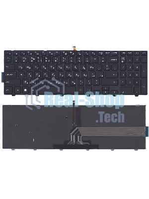 Клавиатура для ноутбука Dell Inspiron 15-3000 15-5000 5547 5521 5542 черная с подсветкой