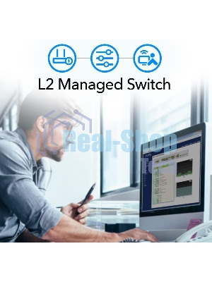 Коммутатор Cudy GS2028PS4-400W, 24×1 Гбит/с, 4×1 Гбит/с Combo (RJ-45/SFP)