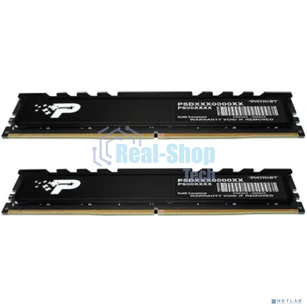 Оперативная память Patriot Signature Premium, DDR5, 32GB (2x16 GB), 4800 MHz, CL40, DIMM, радиатор, черный