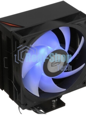 Кулер для процессора PCCooler RT500 BK (240W, 4-pin PWM, LED temp., 152мм, Al/Cu, 5x6мм, 1x120мм, 73.32CFM, 34.9dBA, 2200RPM, S: 1851/1700/1200/115X, AM5/AM4, черный)