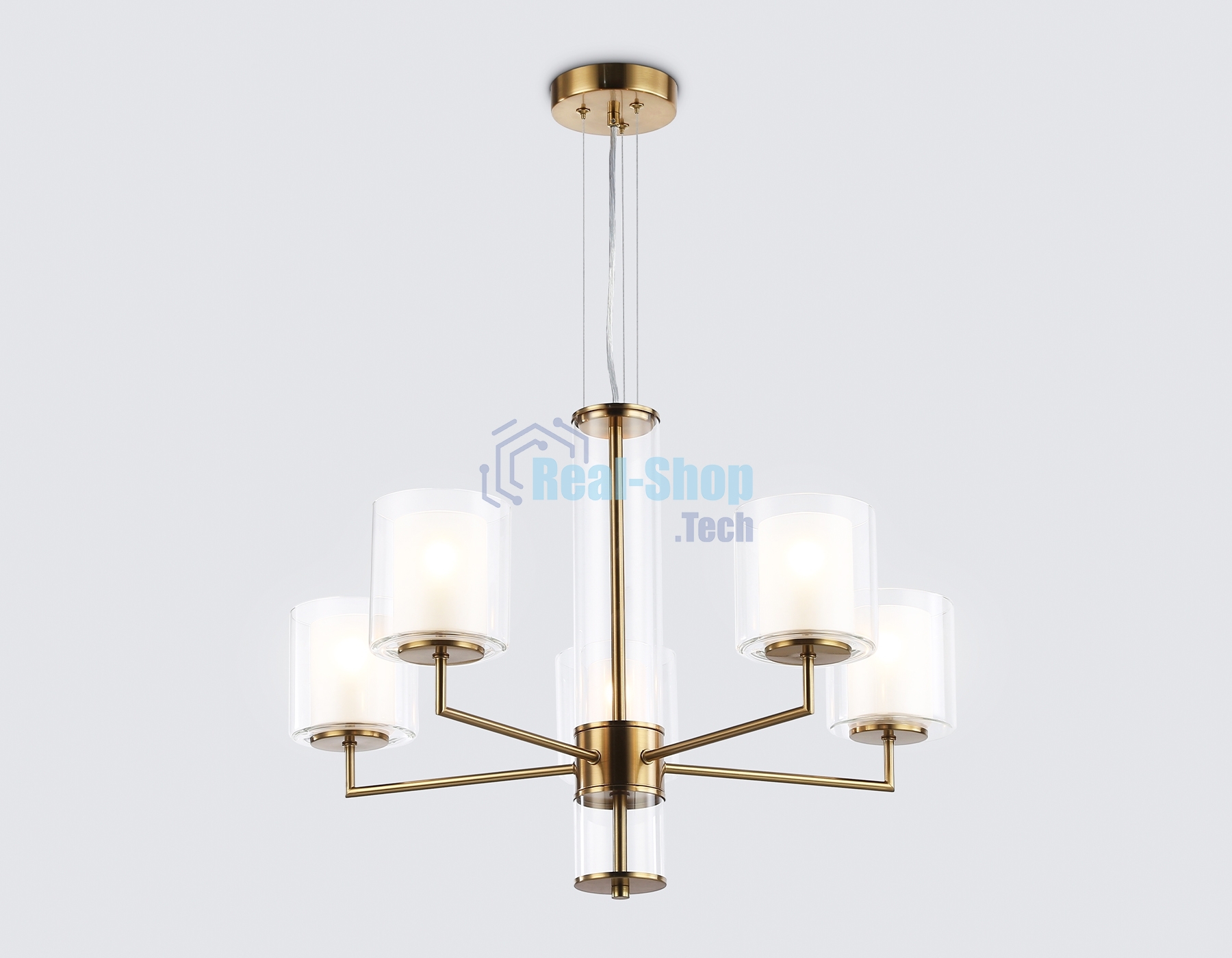 Люстра Ambrella light LH56011/5 BS/FR латунь/белый матовый E14*5 max 40W D640*1260