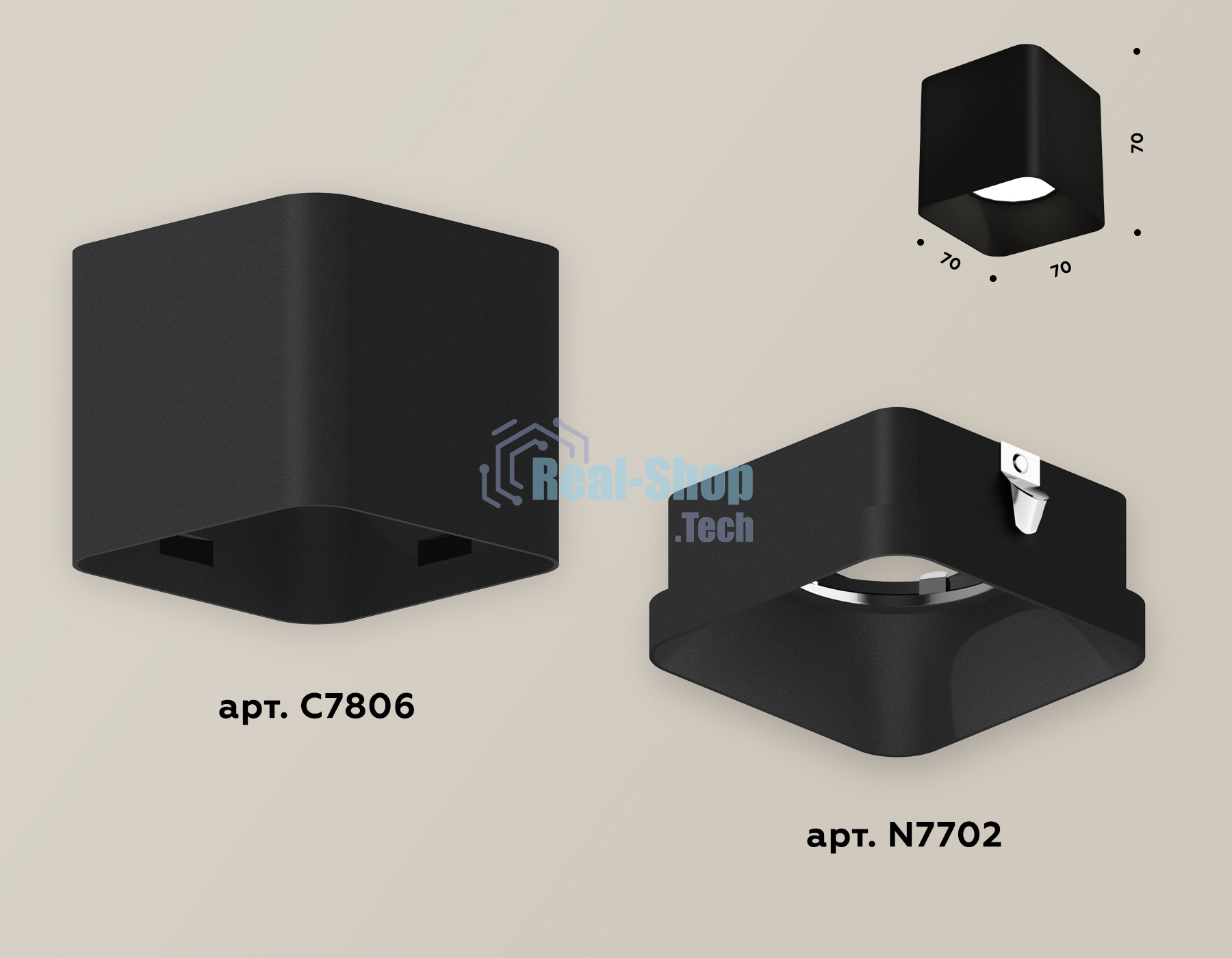 Светильник Ambrella Light XS7806002 SBK черный песок MR16 GU5.3 (C7806, N7702)