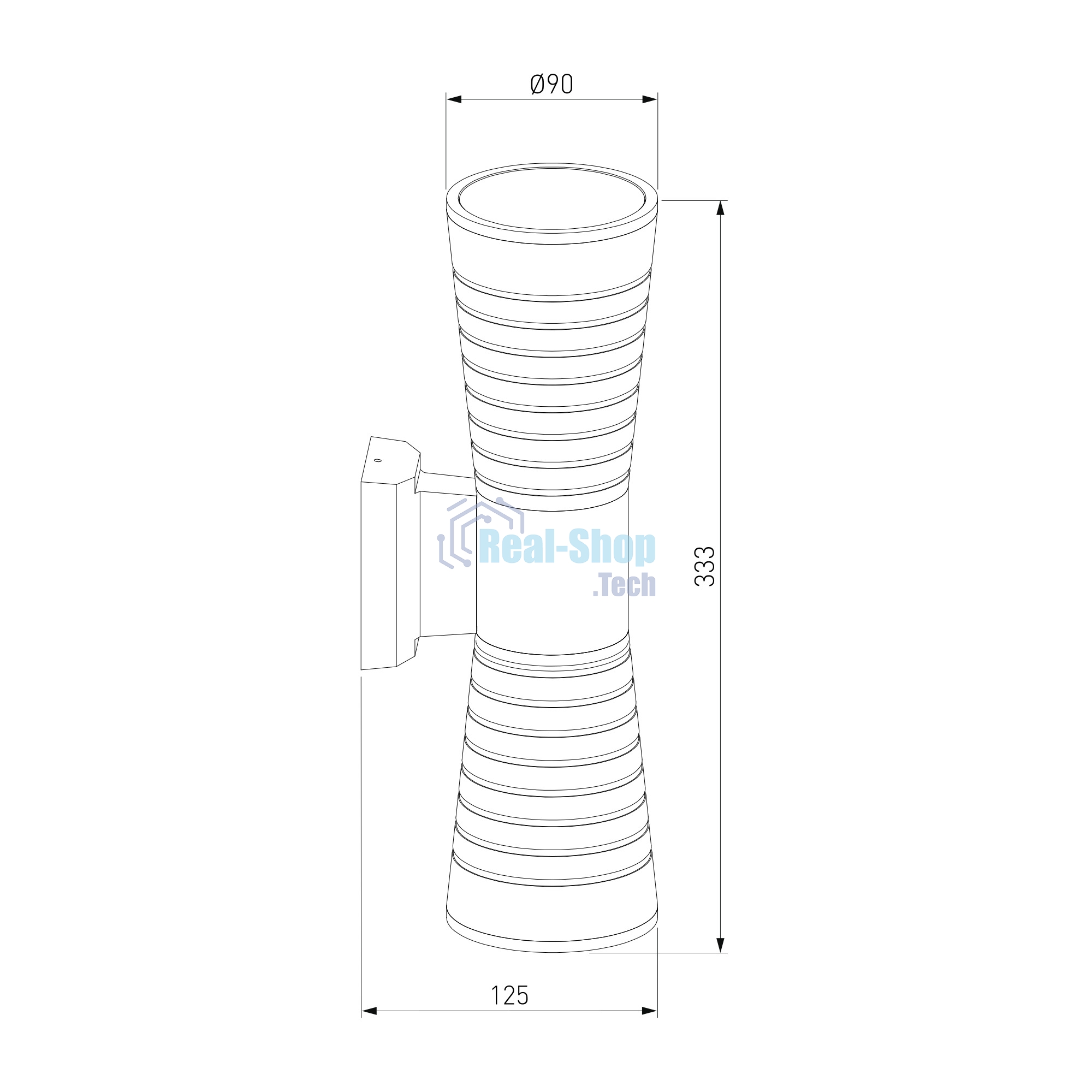 1502 TECHNO LED/ Светильник садово-парковый со светодиодами 1502 TECHNO LED TUBE DOBLE черный
