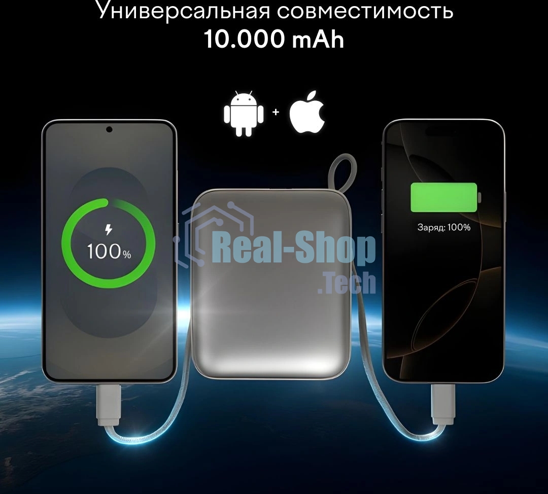 Мобильный аккумулятор Magssory PBN005 10000mAh 22.5W 3A USB-C титановый