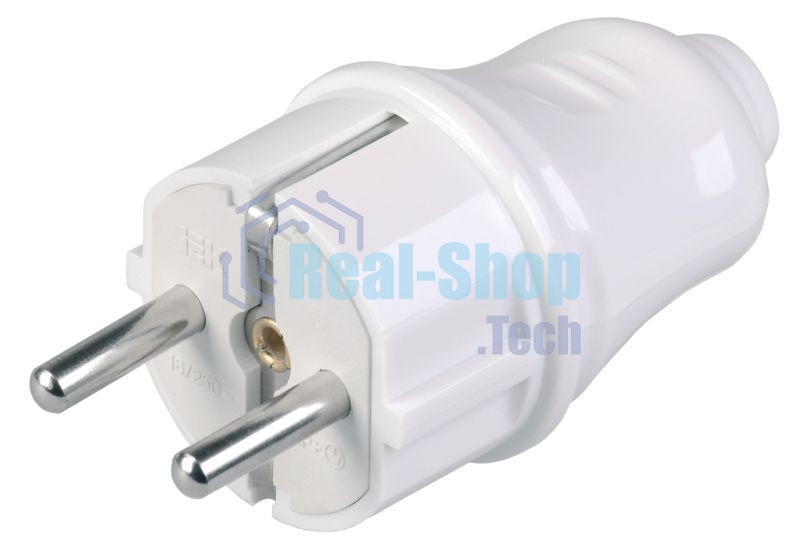 Вилка Iek EVP10-16-01-K01 ВПп10-01-Ст разборная прямая с з/к 16А белая