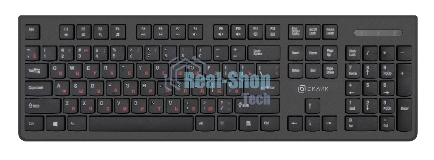 Клавиатура проводная Oklick 505M черный USB slim