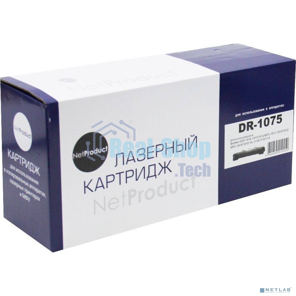 Драм-юнит NetProduct DR-1075 для Brother HL-1010R/1112R/DCP-1510R/1512R/MFC-1810R (NetProduct) NEW DR-1075, 10К