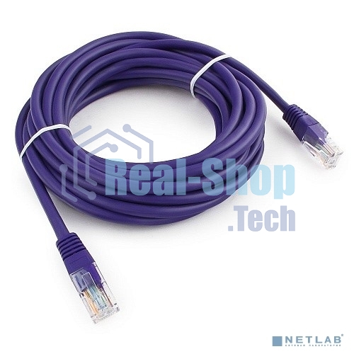 Патч-корд UTP Cablexpert cat.5e, 5м, литой, многожильный, фиолетовый