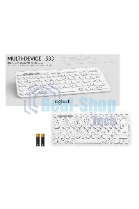 Клавиатура беспроводная Logitech K380, Bluetooth, белый