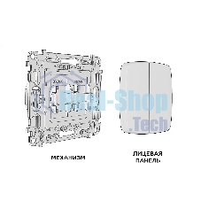 Комплект механизм 2-клавишного перекрестного выключателя 10A-250V OMEGA Графит Мягкое касание QUANT (OP9030, VM125) MO903030