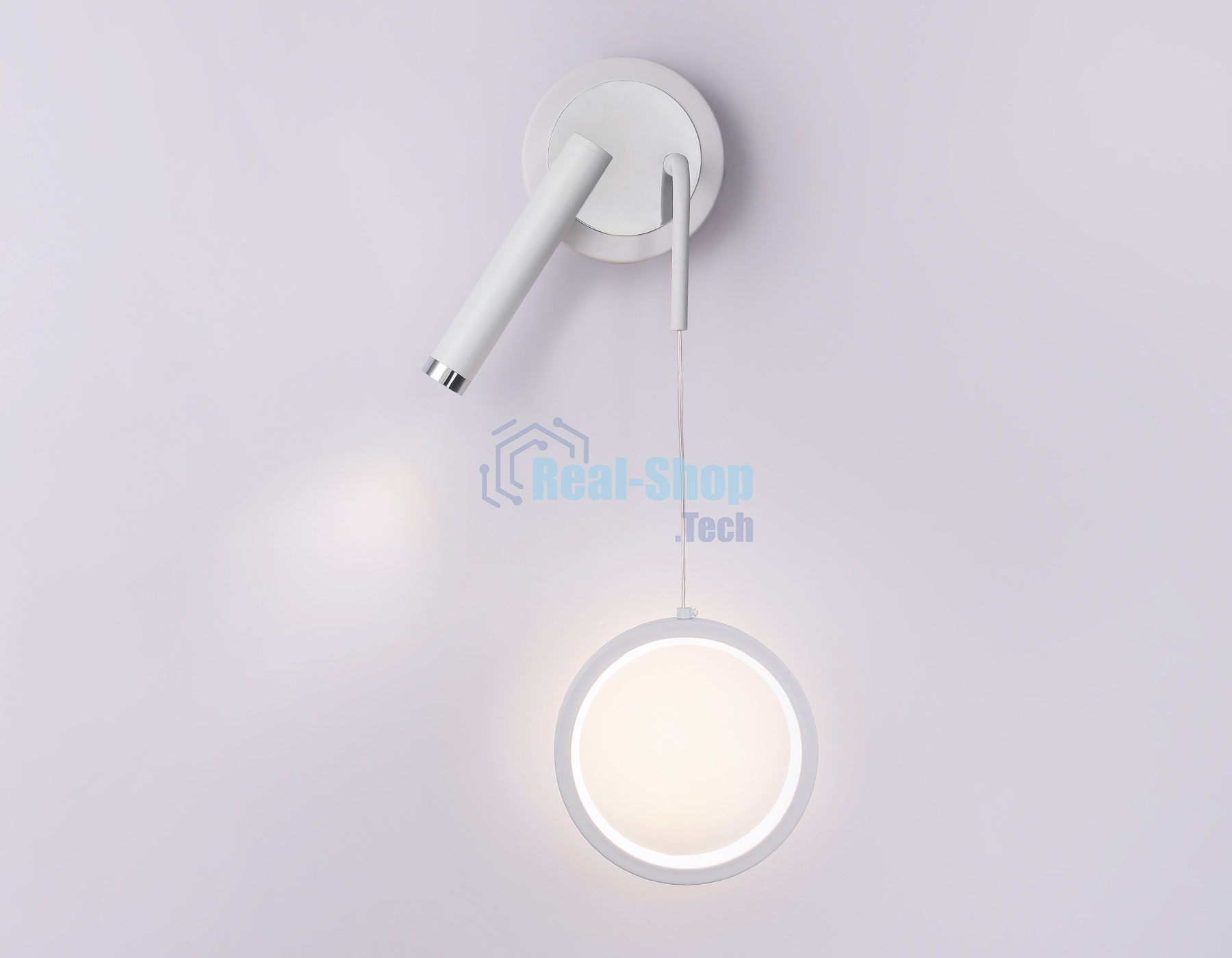 Настенный светодиодный светильник Ambrella light FL51651/1+1 WH/CH белый/хром 10W 4200K 500*227*90