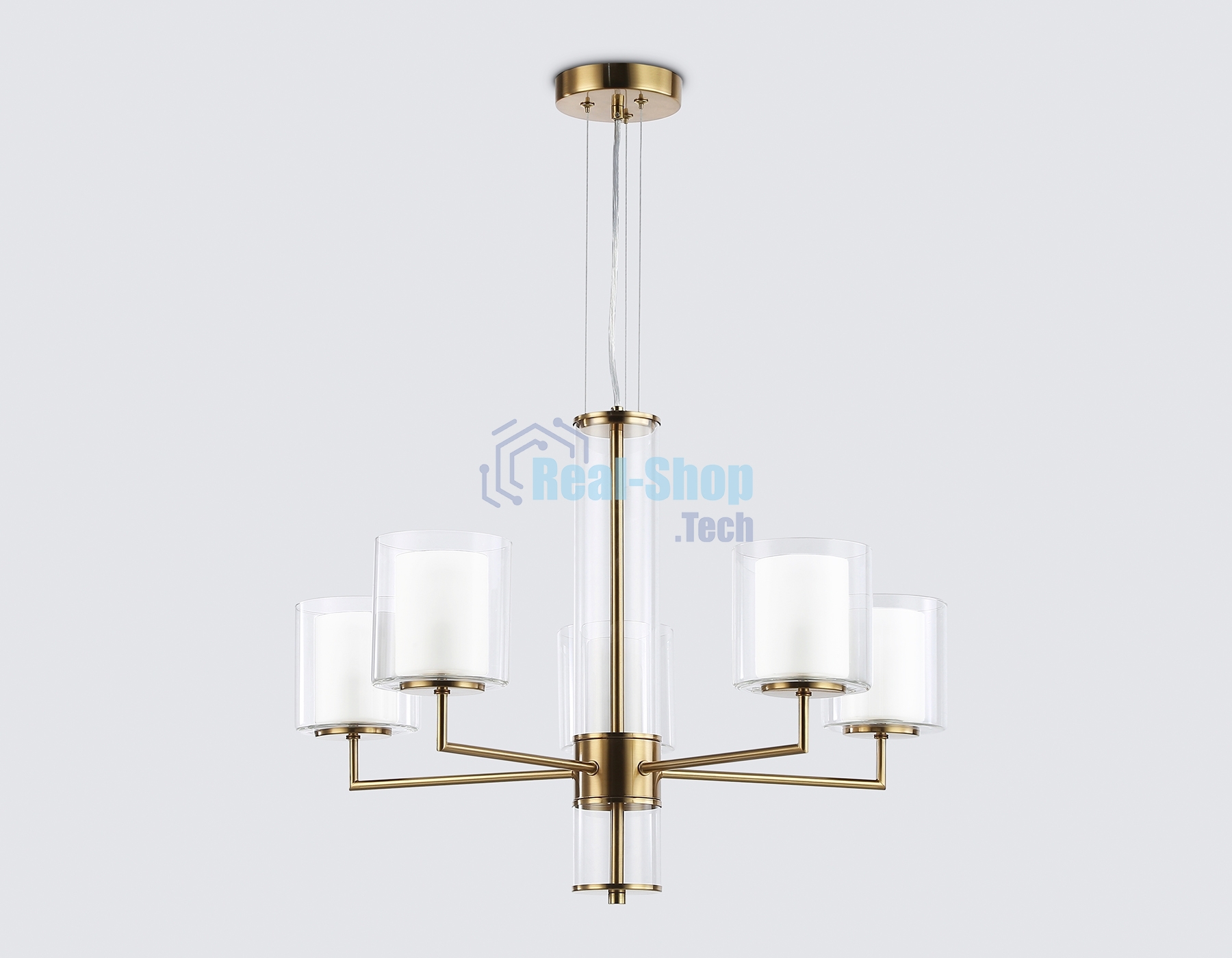 Люстра Ambrella light LH56011/5 BS/FR латунь/белый матовый E14*5 max 40W D640*1260